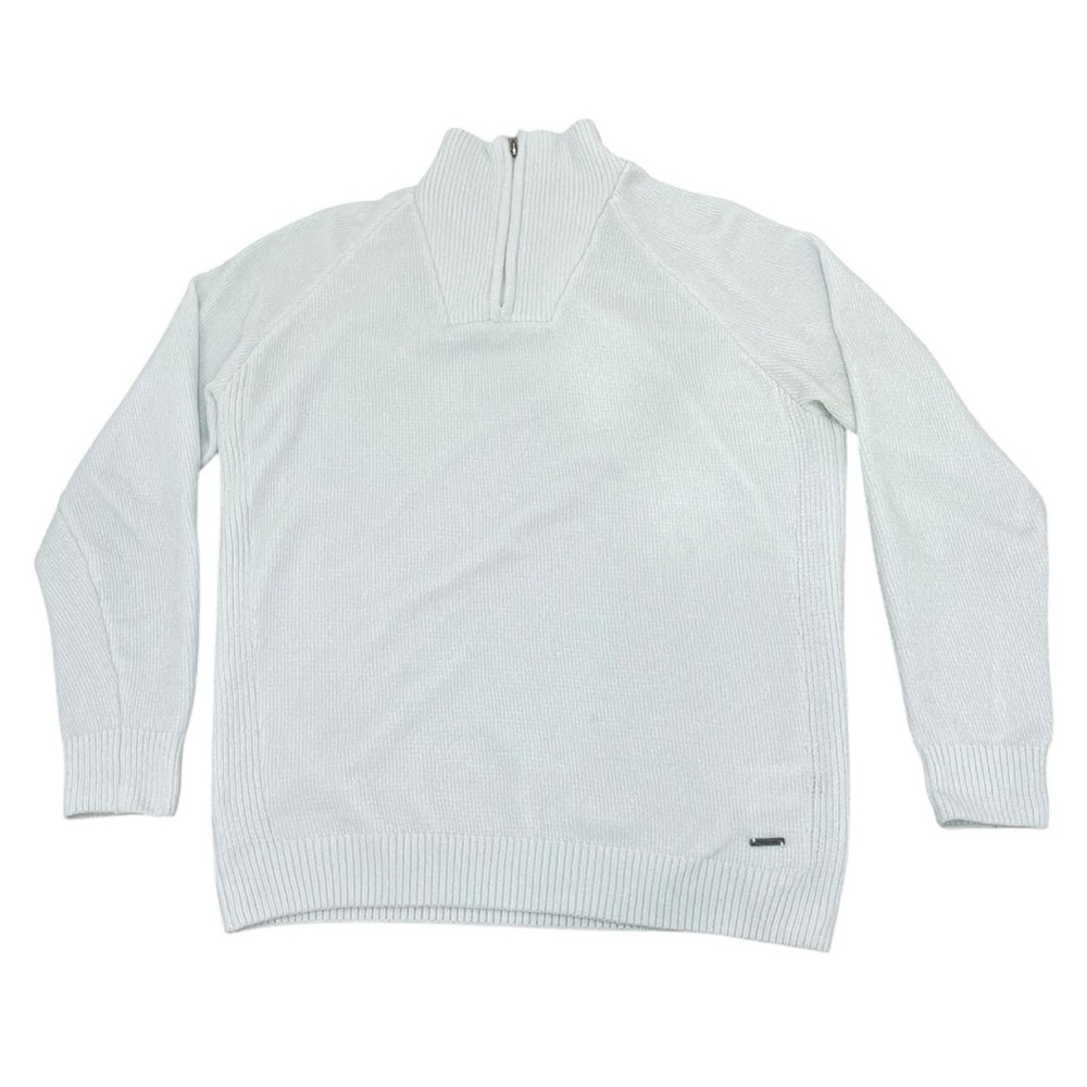 Light Blue Projek Raw Quarter Zip Up Sweater (M)